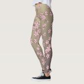 Leggings fleurs de sakura rose floral (Gauche)