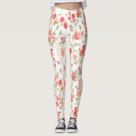 Leggings Fleurs de Snapdragon à motifs floraux (Devant)