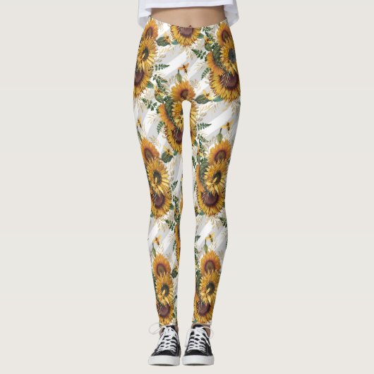 Leggings Fleurs de soleil (Devant)