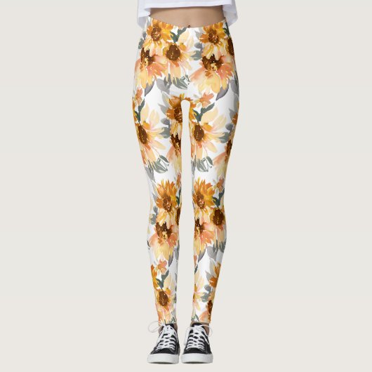Leggings Fleurs de soleil (Devant)