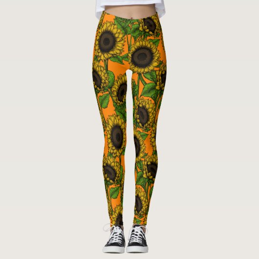Leggings Fleurs de soleil (Devant)