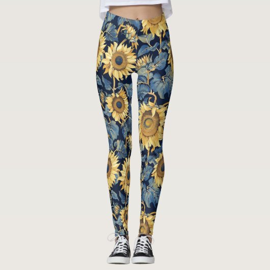 Leggings Fleurs de soleil Art Nouveau (Devant)