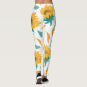Leggings Fleurs de soleil d'aquarelle : Impression botaniqu (Dos)