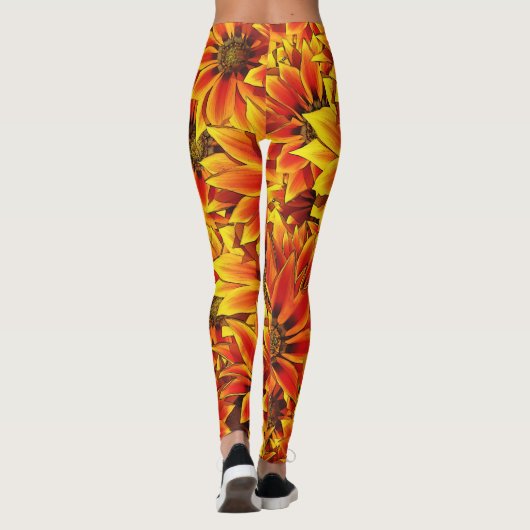 Leggings Fleurs de soleil orange (Dos)