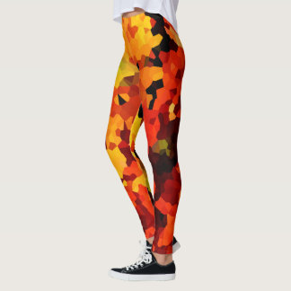 Leggings Fleurs de soleil orange et jaune