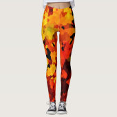 Leggings Fleurs de soleil orange et jaune (Devant)