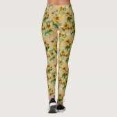 Leggings Fleurs de soleil vintages et libellules (Dos)