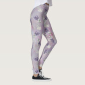 Leggings Fleurs de Tuberose et de Lavande sur pétales Roses (Droite)