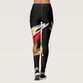 Leggings Fleurs de Tulipe arrière - plan noir (Dos)