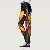 Leggings Fleurs de Tulipe arrière - plan noir (Gauche)