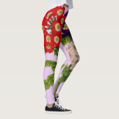 Leggings fleurs de verbena en rouge et violet (Droite)