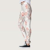 Leggings Fleurs de vigne délicates pattes motifs sans soudu (Gauche)