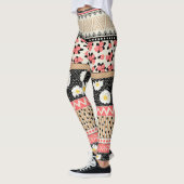 Leggings Fleurs décoratives : Patchwork Tile Motif (Gauche)