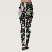 Leggings Fleurs d'Engraving Antique Peint à la main (Dos)