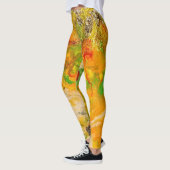 Leggings Fleurs d'été abstrait Orange or jaune  (Gauche)