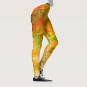 Leggings Fleurs d'été abstrait Orange or jaune  (Droite)