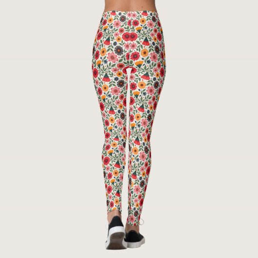 Leggings Fleurs d'été lumineuses (Dos)