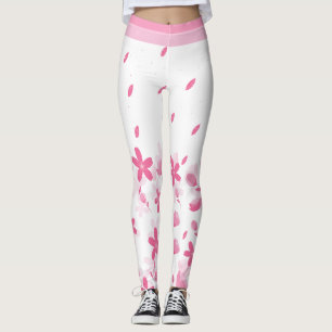 Leggings Fleurs d'été rose Fleurs d'aquarelle Wearable