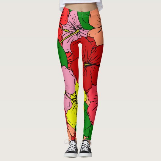 Leggings Fleurs d'Hibiscus (Devant)