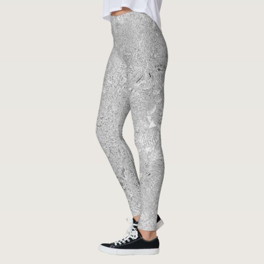 Leggings Fleurs d'Hibiscus Argent, (Gauche)
