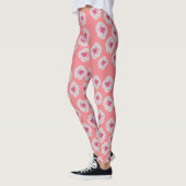 Leggings Fleurs d'Hibiscus blanc personnalisées (Gauche)