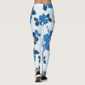 Leggings Fleurs d'Hibiscus Bleus (Dos)
