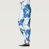 Leggings Fleurs d'Hibiscus Bleus (Gauche)
