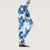 Leggings Fleurs d'Hibiscus Bleus (Droite)