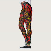 Leggings Fleurs d'Hibiscus fractales du Kaleidoscope (Gauche)