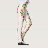 Leggings Fleurs d'Hibiscus Rose Jaune Tropical (Droite)