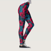 Leggings Fleurs d'hibiscus rouges (Droite)
