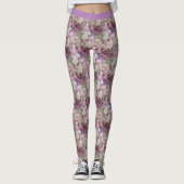 Leggings Fleurs D'Hydrangée Blanches, Roses, Violettes - Fl (Devant)