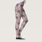 Leggings Fleurs D'Hydrangée Blanches, Roses, Violettes - Fl (Droite)