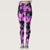 Leggings Fleurs Dianthus rose vif et vert floral (Devant)