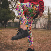 Leggings Fleurs d'illustrations florales colorées Imprimer