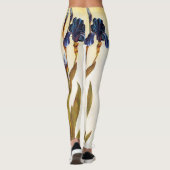 LEGGINGS FLEURS D'IRIS BLEU ÉLÉGANT (Dos)