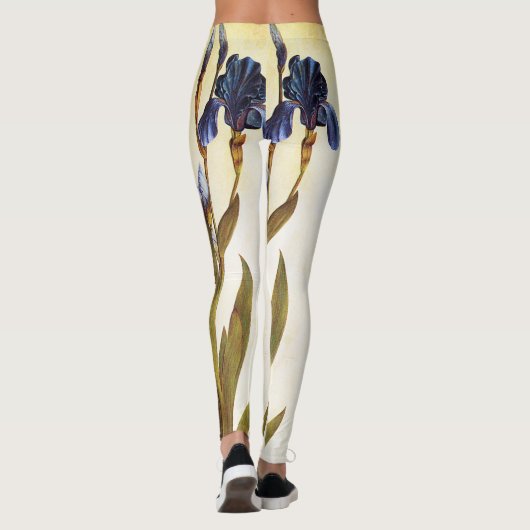 LEGGINGS FLEURS D'IRIS BLEUES ÉLÉGANTES (Dos)