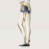 LEGGINGS FLEURS D'IRIS BLEUES ÉLÉGANTES (Gauche)