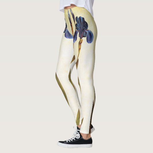LEGGINGS FLEURS D'IRIS BLEUES ÉLÉGANTES (Gauche)