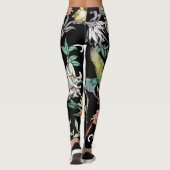 Leggings Fleurs d'oiseaux tropicaux : Motif d'aquarelle (Dos)