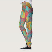 Leggings Fleurs d'or éthérées - Harmonie florale intranspar (Gauche)