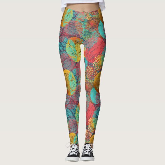 Leggings Fleurs d'or éthérées - Harmonie florale intranspar (Devant)