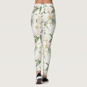Leggings Fleurs d'orchidée crème (Dos)