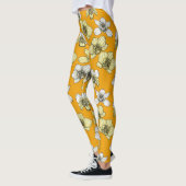 Leggings Fleurs d'orchidées jaune et blanc (Gauche)