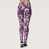 Leggings Fleurs d'orchidées roses (Dos)