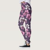 Leggings Fleurs d'orchidées roses (Gauche)