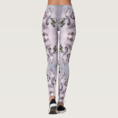 Leggings Fleurs d'orchidées roses et dessin de papillon (Dos)