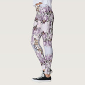 Leggings Fleurs d'orchidées roses et dessin de papillon (Gauche)