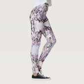 Leggings Fleurs d'orchidées roses et dessin de papillon (Droite)