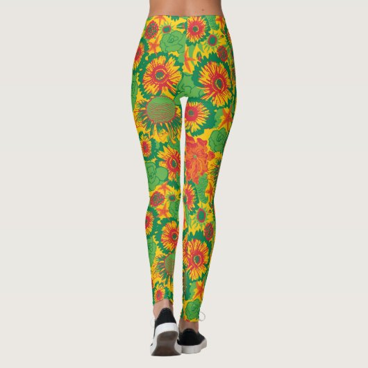 Leggings Fleurs drôles à main (Dos)
